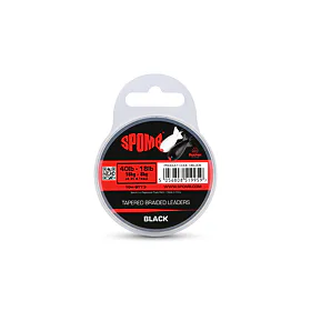 Spomb Splétaná šňůra Tapered Braided Leaders Black 0,18-0,35mm, 3x10m