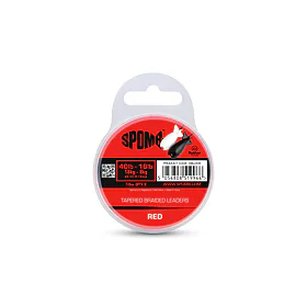 Spomb Splétaná šňůra Tapered Braided Leaders Red 0,18-0,35mm, 3x10m