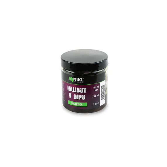 Nikl Black halibut pelety v dipu Gigantica 15+20mm, 250ml